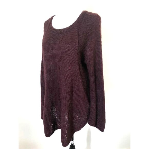 WOODEN SHIPS Paola Buendia Soft Mohair Wool Blend Sweater Size S/M Burgundy - Picture 4 of 7